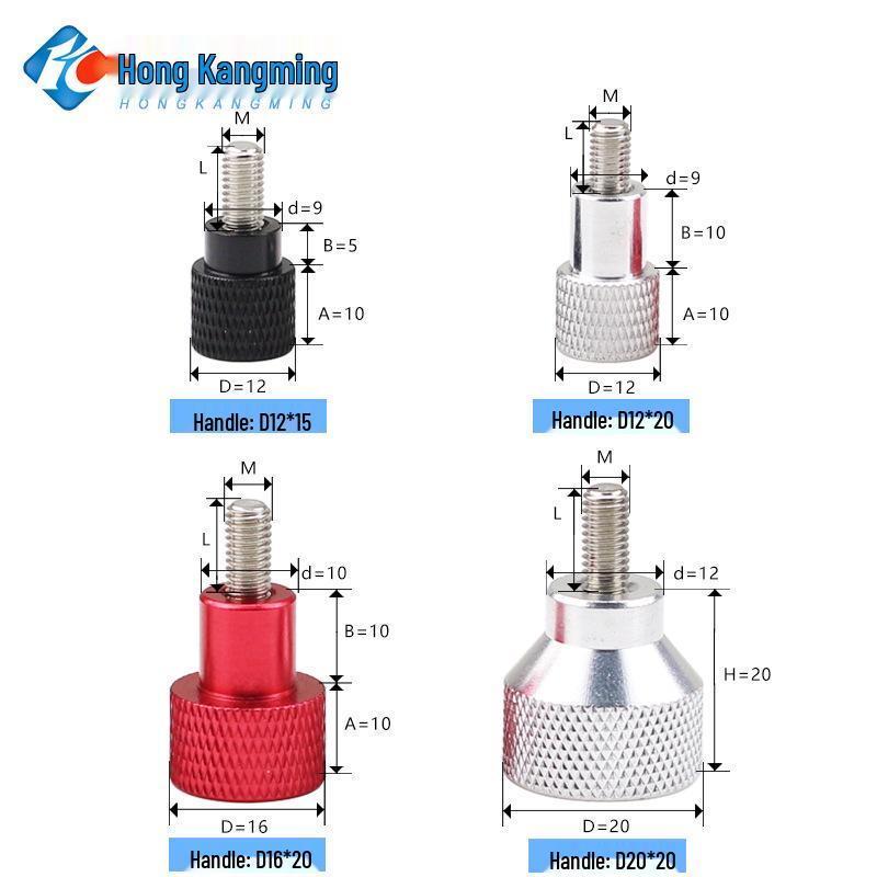 M5 Knurled Set Screw with Adjustable Gauge Bolt and Aluminum Alloy Handle, Stainless Steel Hand-Tightening Screw