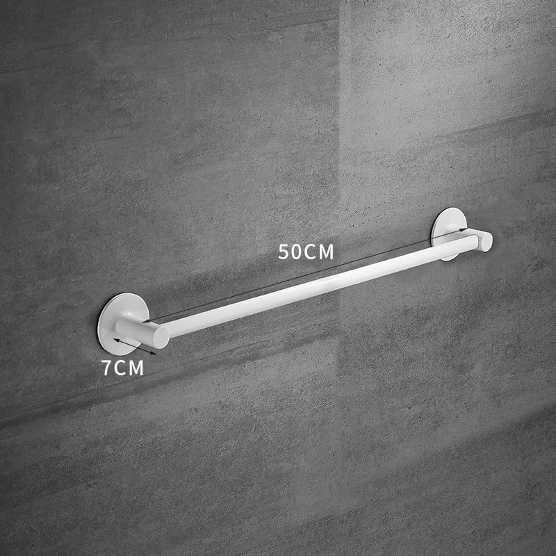 White Aluminum Bathroom Towel Rack Wall-mounted Single/Double Towel Rod Toilet Towel Storage Rack Bathroom Accessories
