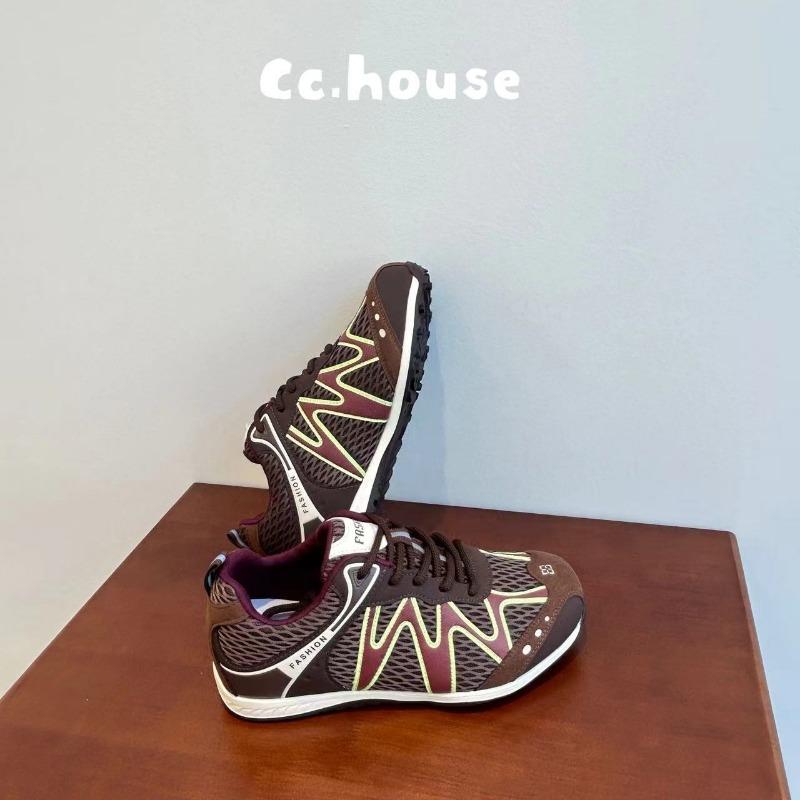 Leather casual sports board shoes mesh breathable sneakers outdoor mountaineering running soft sole fitness women