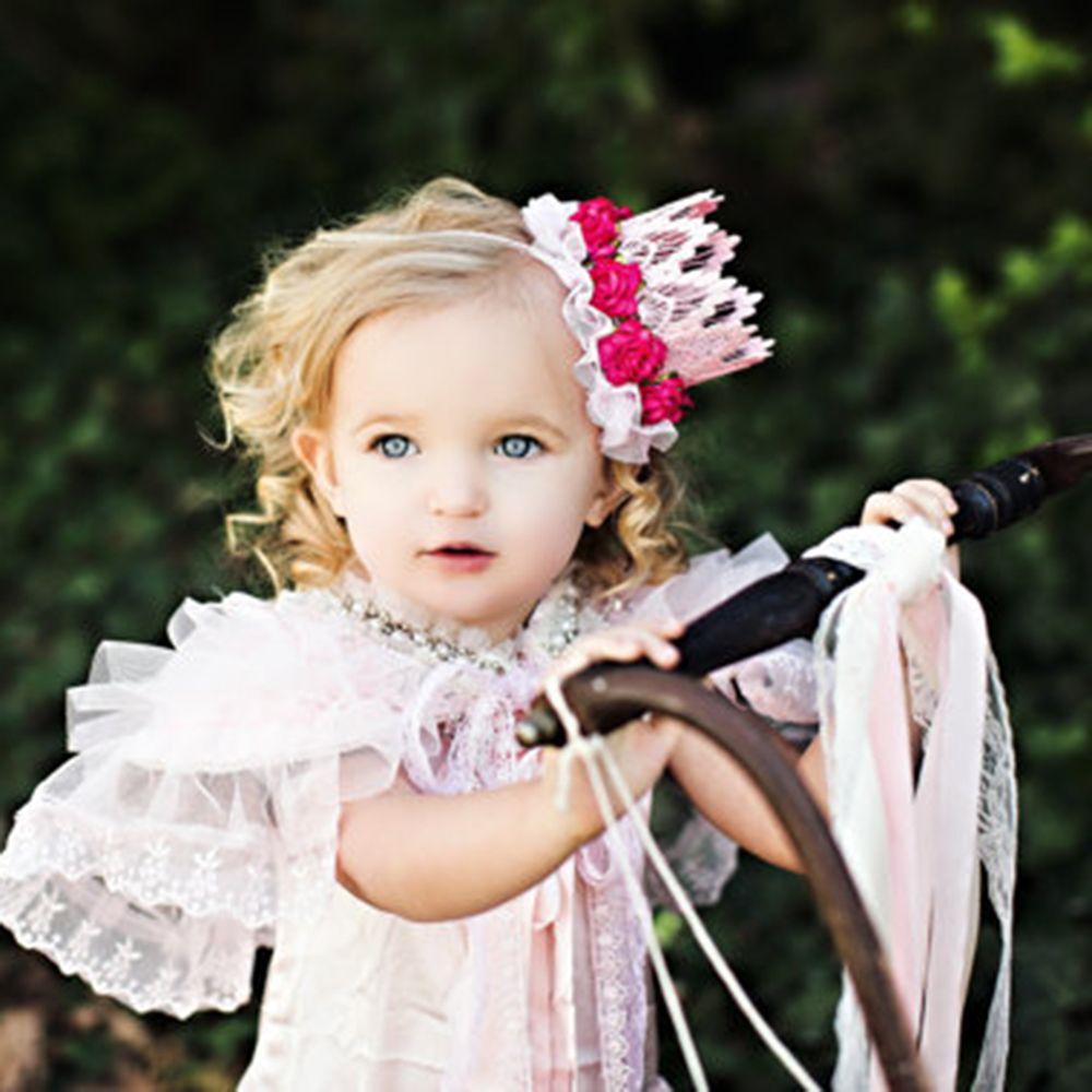 Children Boys Girls Princess Flower Headwear Baby Birthday Hat Crown Hair Band 1 Years Old