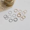 8PCS Korean version of the set ring Korean ins simple Internet celebrity female frigid wind 8-piece set plain ring stacked ring