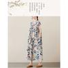 New Literary Retro Large Size Loose Thin Short-sleeved Long Dress Female