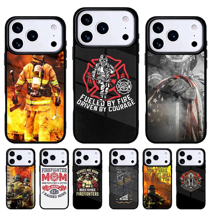 Firefighter Heroes Fireman print Phone Case for iPhone 17 16 15 14 13 Pro Max Back Cover for 12 11 Pro Coque