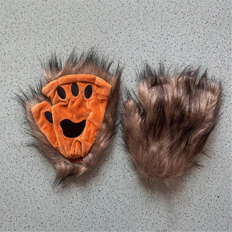Cats Costumes Cosplay Half Face Cats Mask Cats Paws Gloves Cats Tail Set Halloween Animal Fancy Costume Accessories Kit