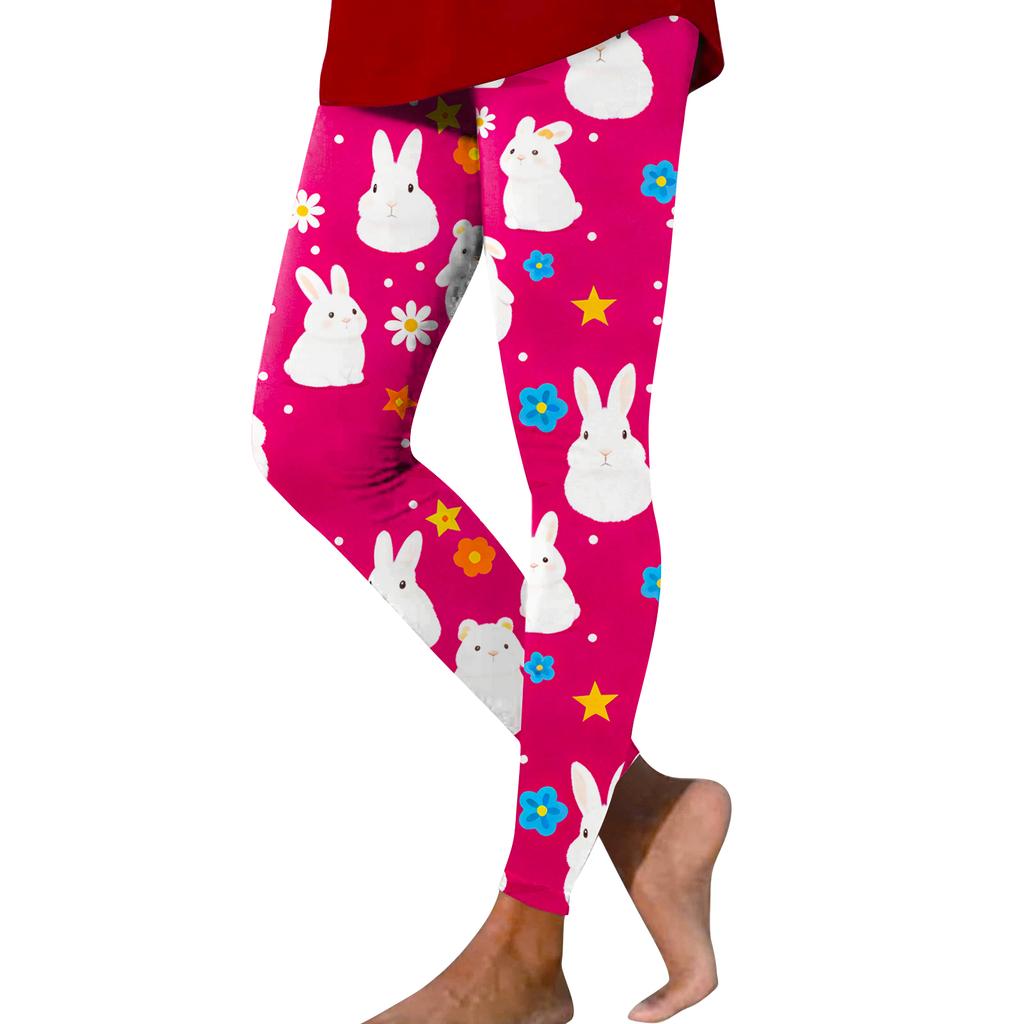 Damen Casual Mode Outdoor Weihnachten Bedruckt Slim Elastische Yogahose Cropped Hose