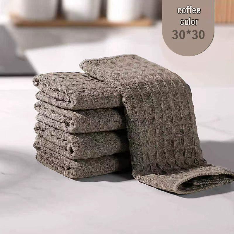 Thickened Absorbent Lint-Free Waffle Dishcloth for Kitchen Cleaning