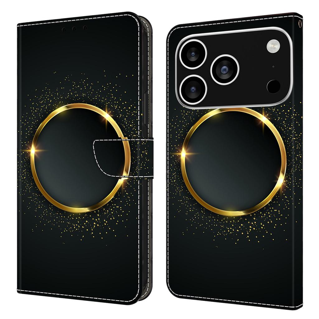 For iPhone 17 Pro Case PU Leather Wallet Phone Cover with Stand