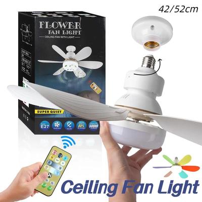 LED 40W Ceiling Fan Light E27 with Remote Control for Dimming Suitable for Living Room, Study, Household Use 42cm 52cm
