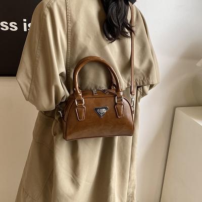 Borsa monospalla obliqua retrò casual nuova inverno versatile da donna bowling moda 2025