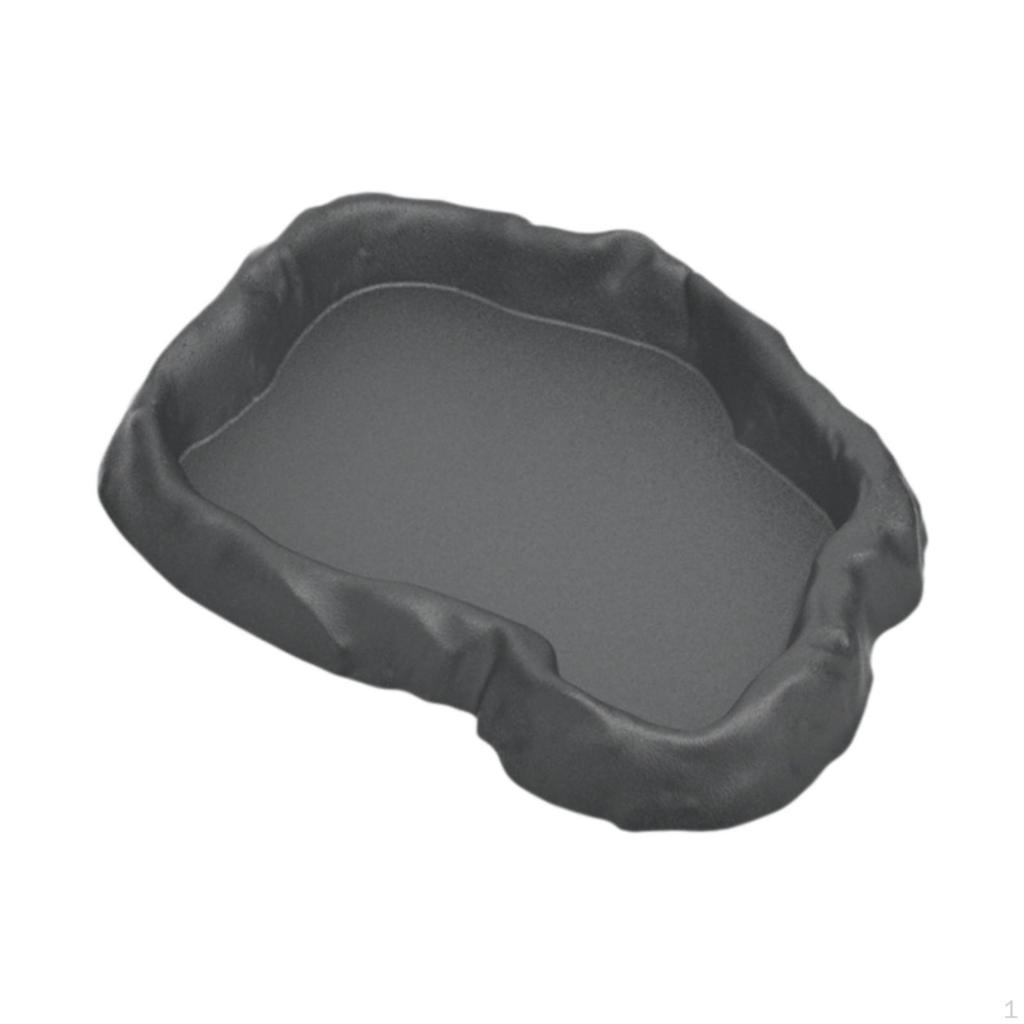 Habitat Reptile Bathing Pool Decoration Tortoise Food Dish Feeder for Gecko Turtle Bearded