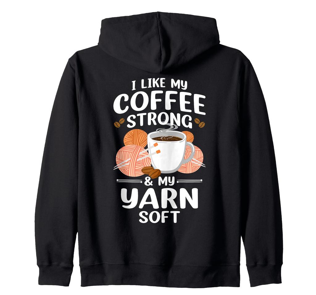 Crochet Coffee Crochet Zip Hoodie