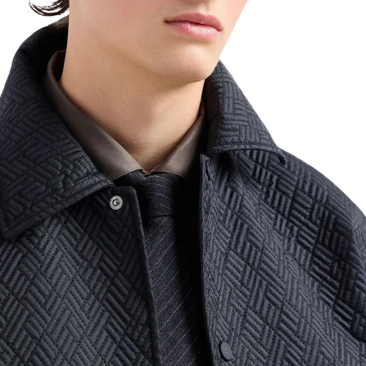 EMPORIO ARMANI FW24 Puffer Jacket Men's Marine Blue 6D1B69-1NVBZ-0920