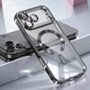 Luxury Transparent Electroplating Magnetic Case for 17 Air 16 15 14 13 12 11 Pro Max Plus Lens Protection Soft Back Cover