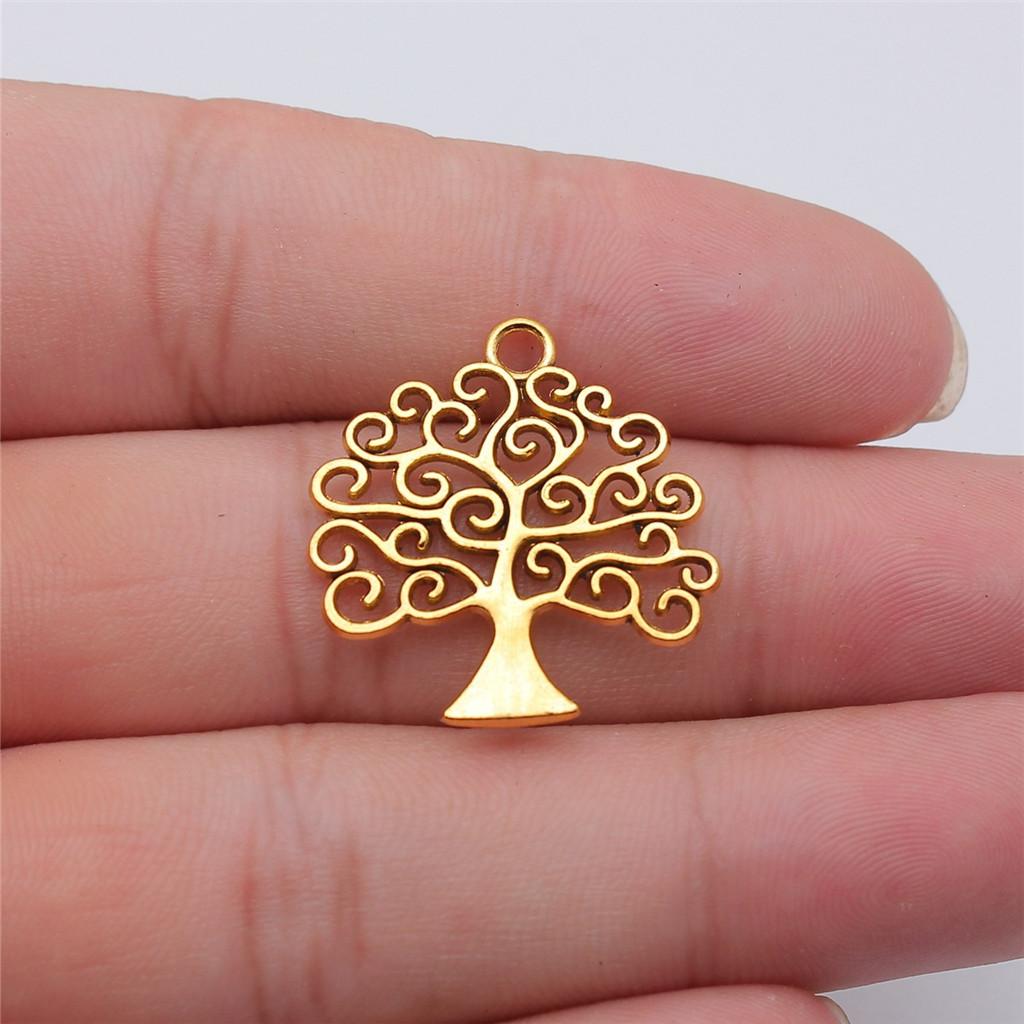 Charms Round Tree Of Life Pendants Vintage Jewelry Supplies QC109