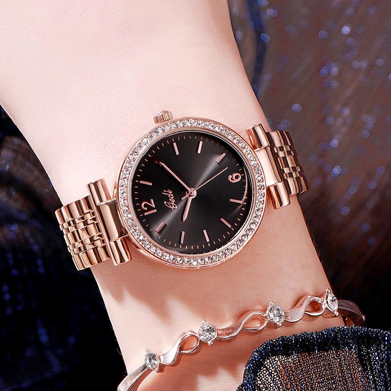 Same Fashion Casual Steel Belt Women S Watch Elegant Atmosphere Diamond-Encrusted Student Waterproof Watch Stainless Steel