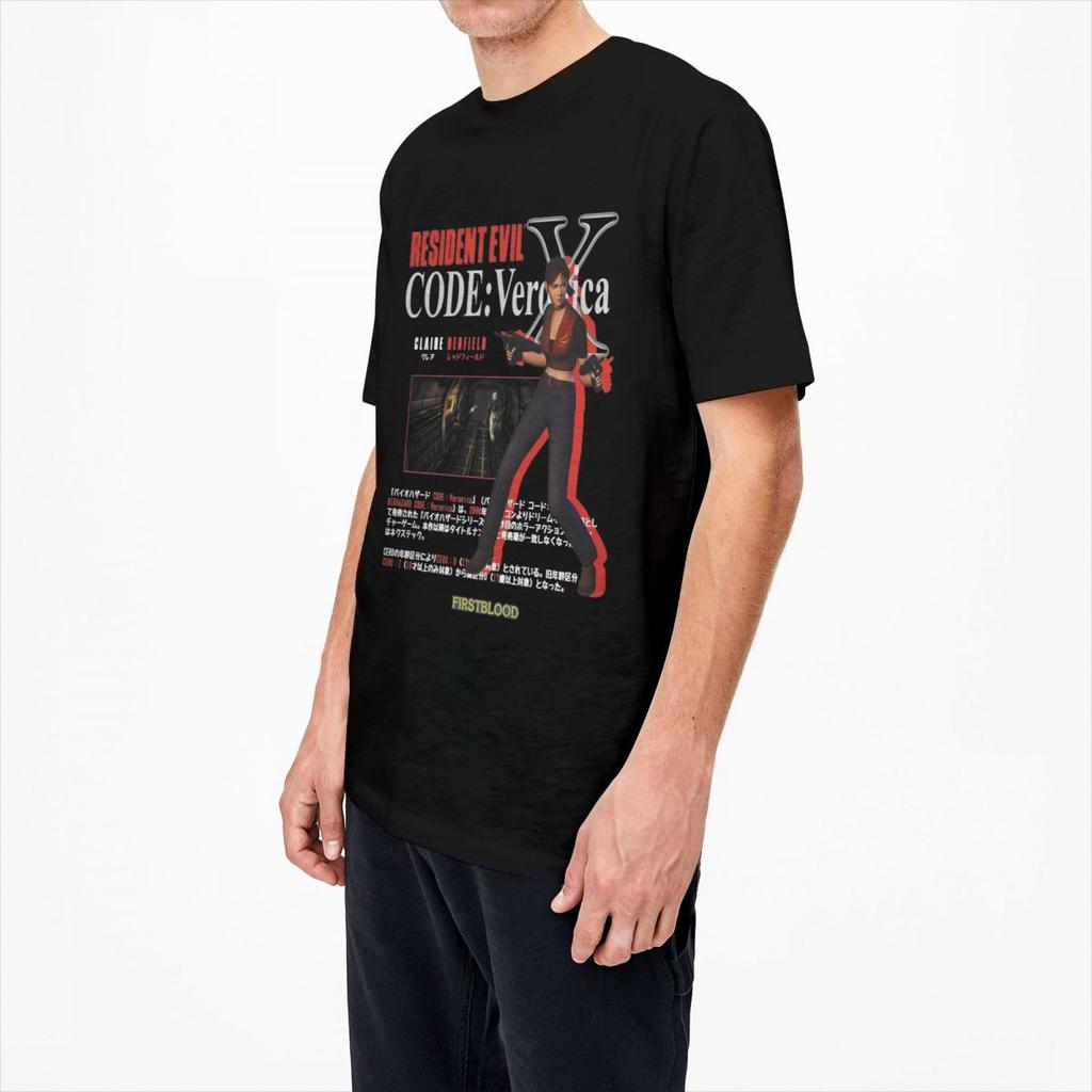 T-shirt Haikyuu Residented Eviled Code Veronica X T-shirt in Puro Cotone per Adulti Spiaggia Y2K Divertenti Personalizzate Manica Corta
