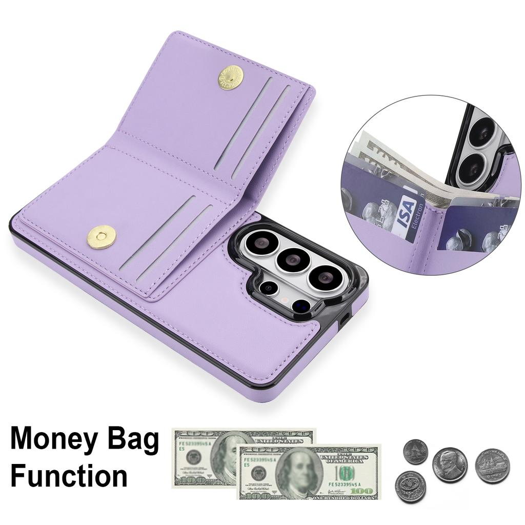 for Samsung Galaxy S23 S24 S25 S26 Ultra Plus A56 A36 A26 A16 A55 A35 A15 Leather Wallet Case Card Holder with Ring Kickstand