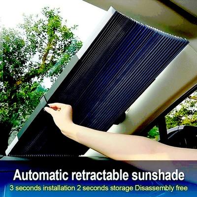 Retractable Car Windshield Sun Visor Tailorable Car SUV Sunshade Cover Front Rear Window Foil Curtain Solar UV Protect Sun Shade Block