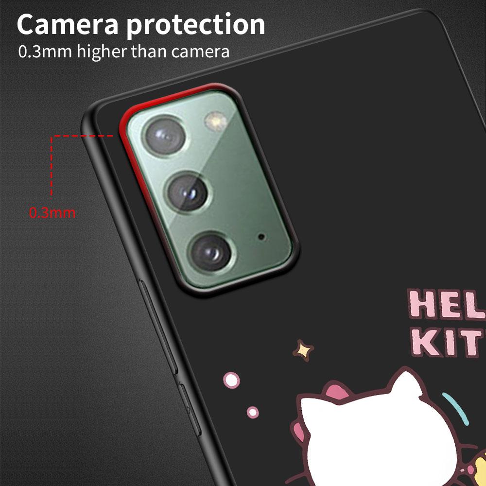 Cute Hello Kitty Case for Samsung Galaxy Note 20 Ultra 10 Plus 9 8 TPU Phone Cover Note 10 Lite Black Soft Shell Funda Capa
