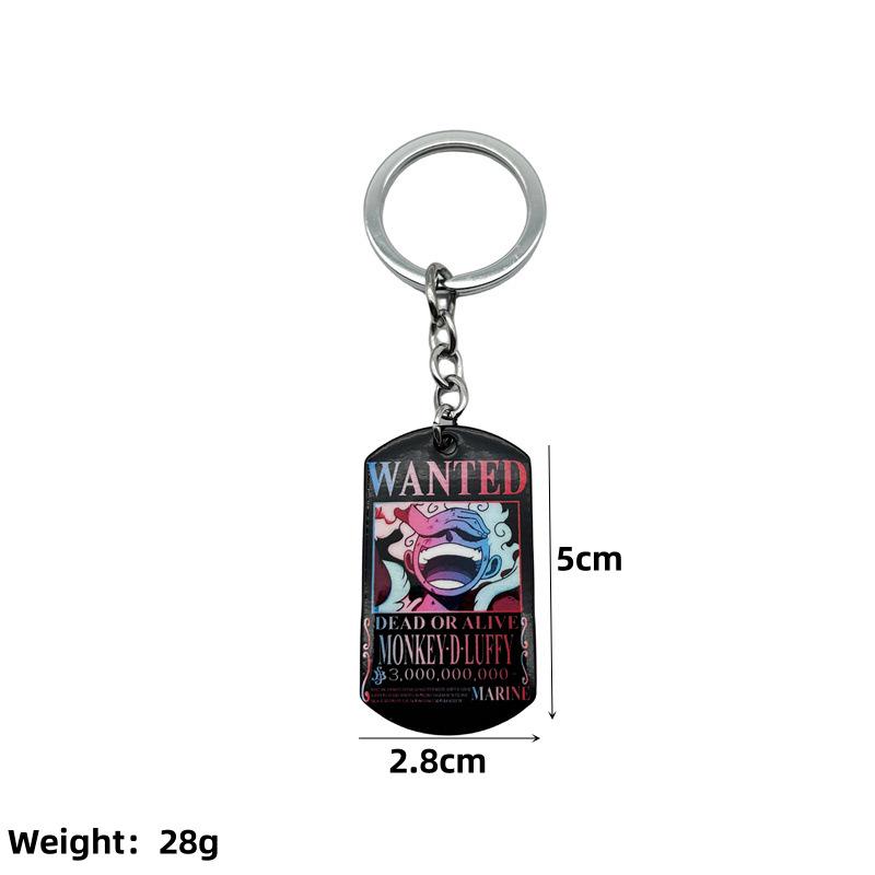 Anime Klíčenky - Styl Naruto, One Piece, Ninja a Douluo - Kovové Přívěsky s Barevným Potiskem