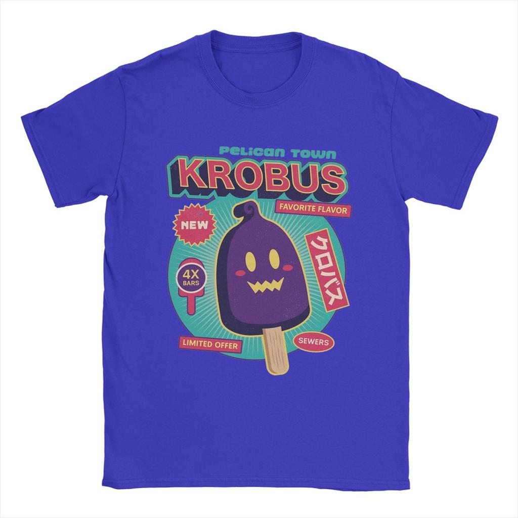 Männer Krobus Eis Stardew Valley T-Shirt Spiel Anime Baumwollkleidung Lustiges Kurzarm Rundhals T-Shirt Bedrucktes T-Shirt