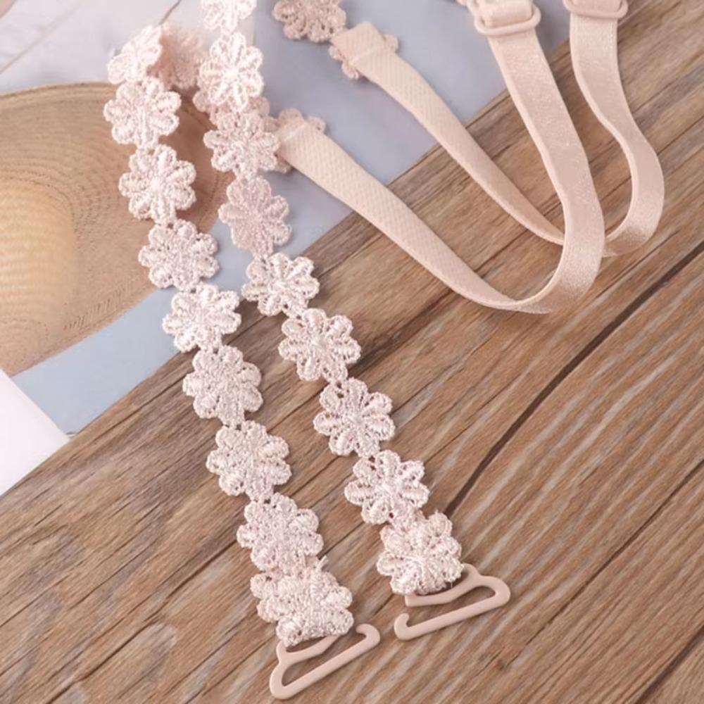 

1Pair Seamless Lace Bra Straps Transparent Shoulder Straps for Fashion Shows and Backless Outfits A-Beige