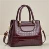 New Solid Color Women's Large Capacity Single Shoulder Crossbody Bag with Crocodile Pattern Handbag Multifunctial Fashi Bag