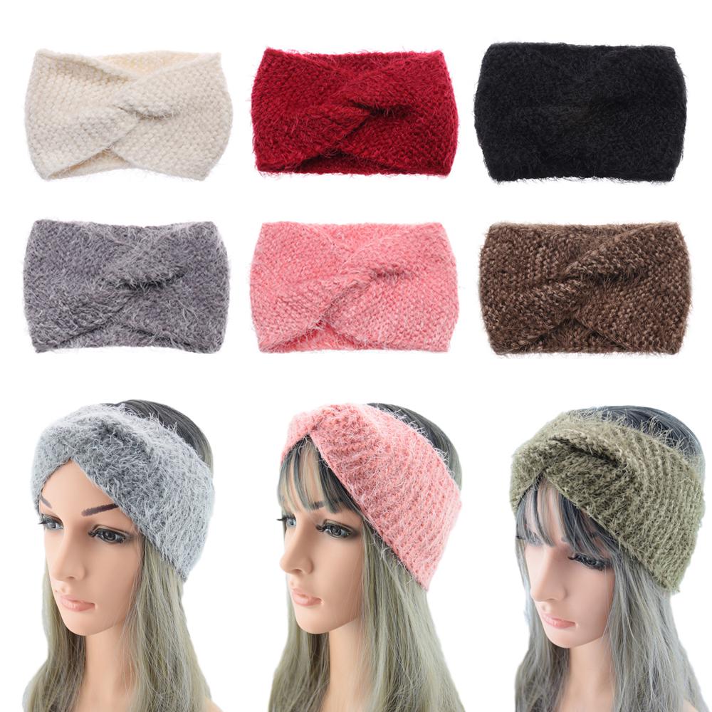 

Вязание осенние и зимние головные уборы, повязки на голову из искусственного бархата и плюша, женские повязки для волос