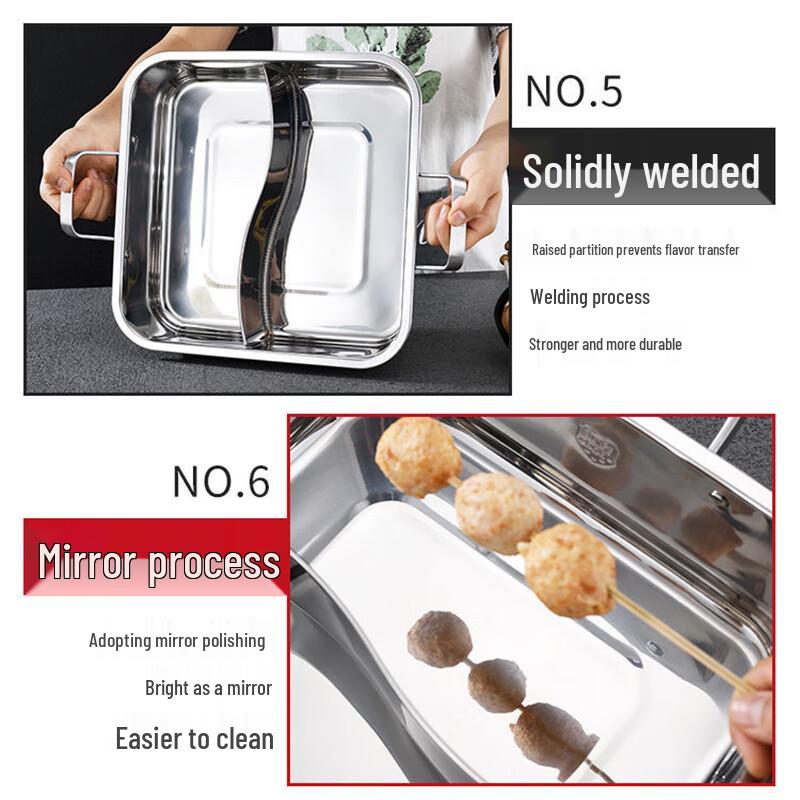 Maidekai čtvercový horký hrnec z nerezové oceli 304 s víkem