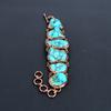 Turquoise Tumble Bracelet Copper Electroformed Gemstone Jewelry, Handmade Bracelet For Thanksgiving