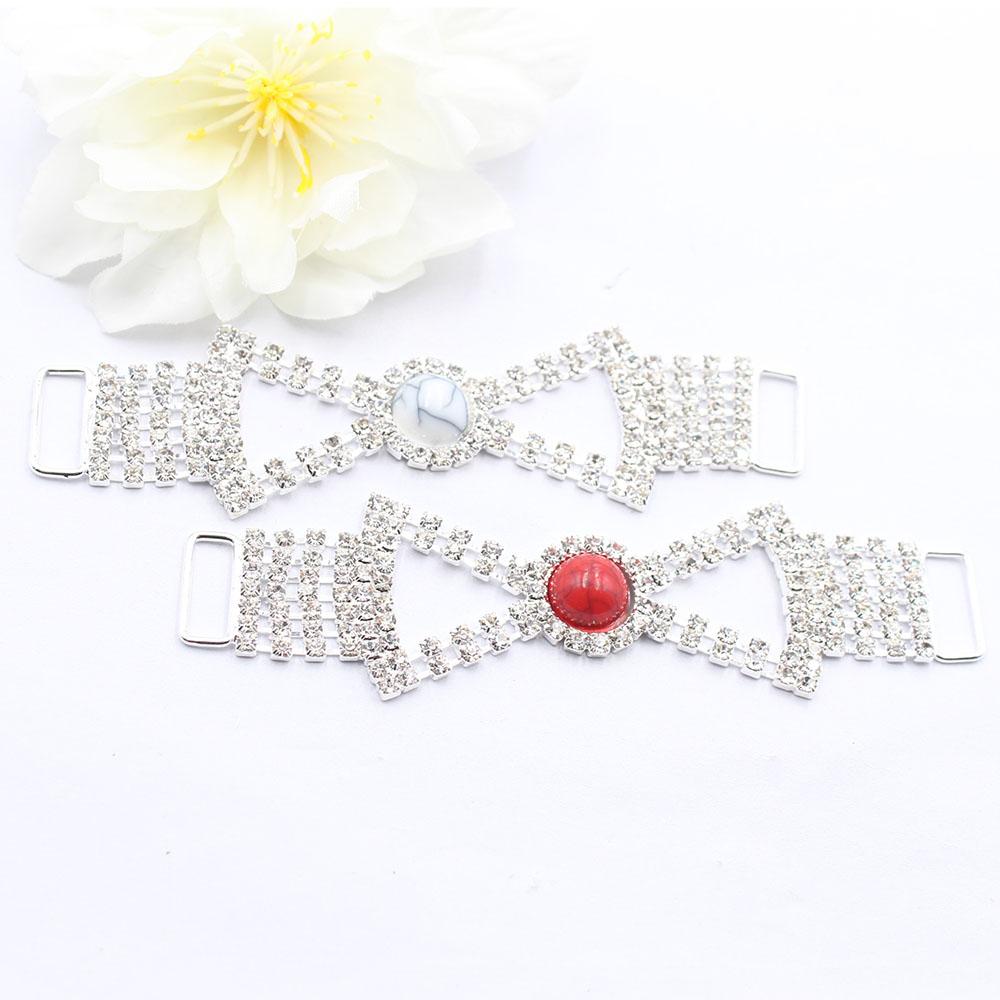 4-piece Set of 15 * 100mm Shiny Butterfly Shaped Rhinestone Turquoise Bikini Chain DIY Wedding Decoration Chain Accessories