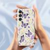 For Samsung Galaxy A16 5G/4G Case Purple Butterflies Pattern Printing Straight Edge TPU Phone Back Cover