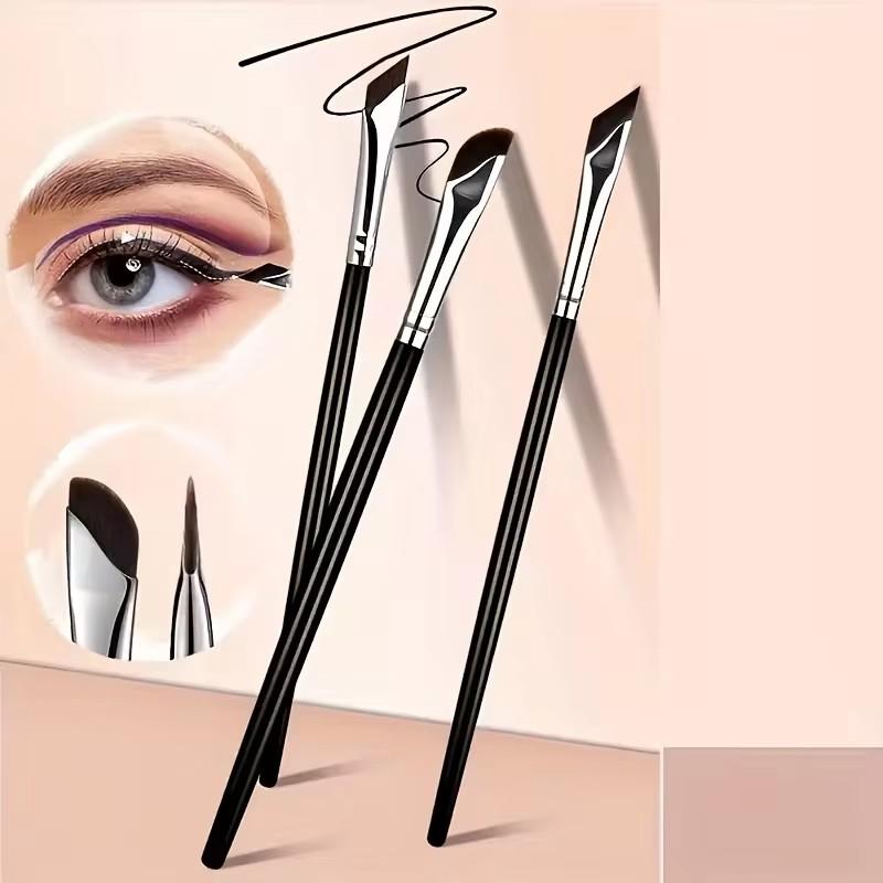 Makeup Brushes Set With Tilted Fine Blade Lower Eyelid To Flat Head Oblique Angle Eyebrow Horizontal Silkworm eyeliner Brush