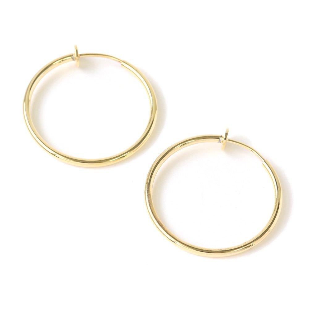 

JewelVOX Earrings Nickel Free Hoop Simple Metal Hypoallergenic Hoop Earrings Adults Gold [Jewel Box] 3.5cm
