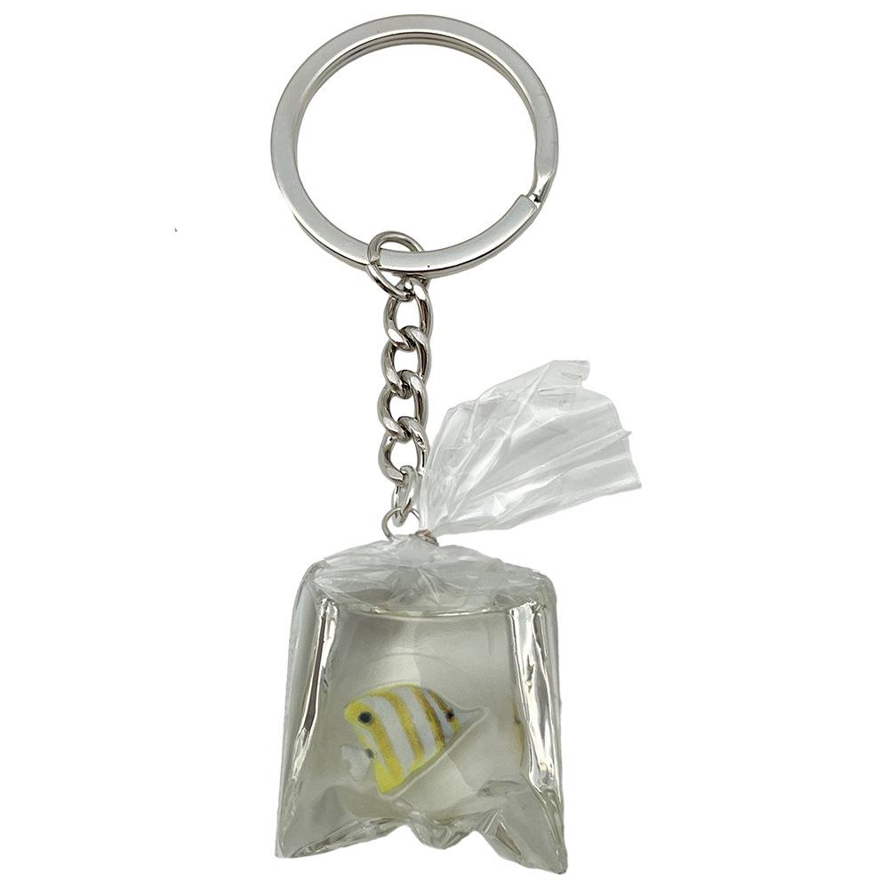 Tropical Fish Resin Keychain - 3D Transparent Goldfish Pendant Decoration