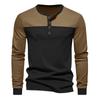 Men's Autumn New American Retro Color Matching Bottoming Shirt Men's Long Sleeves
