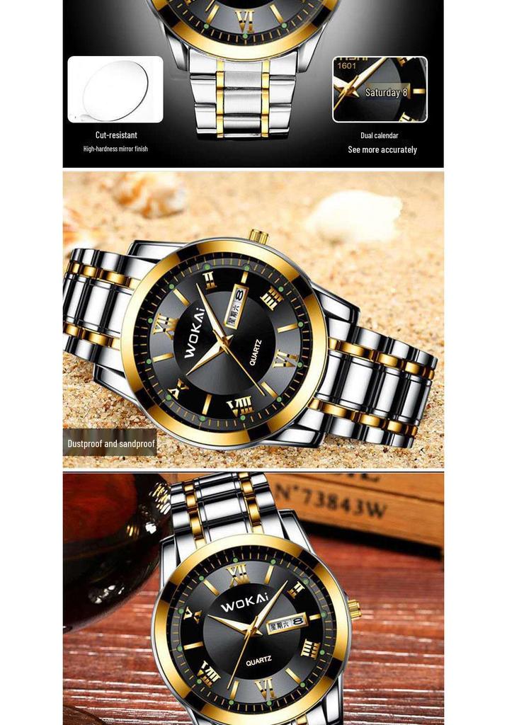 Brand 1807 Men's Automatic Double Calendar Luminous Waterproof Wristwatch – Casual Business Style