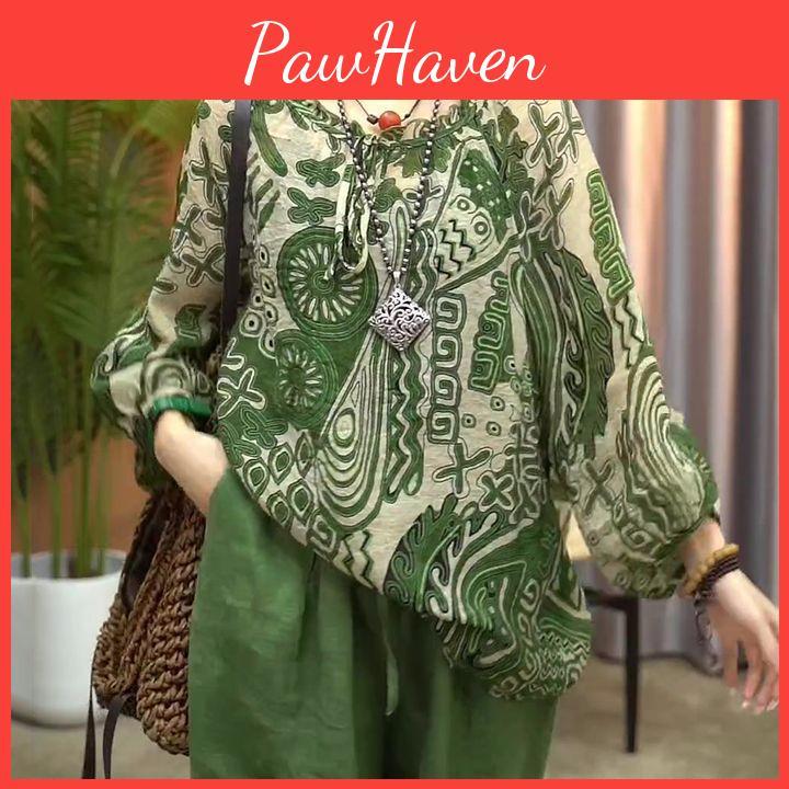Large Sun Retro Style Womens Protection Tshirt Springsummer 2025 Loose Pullover For Middleaged Elderly Moms