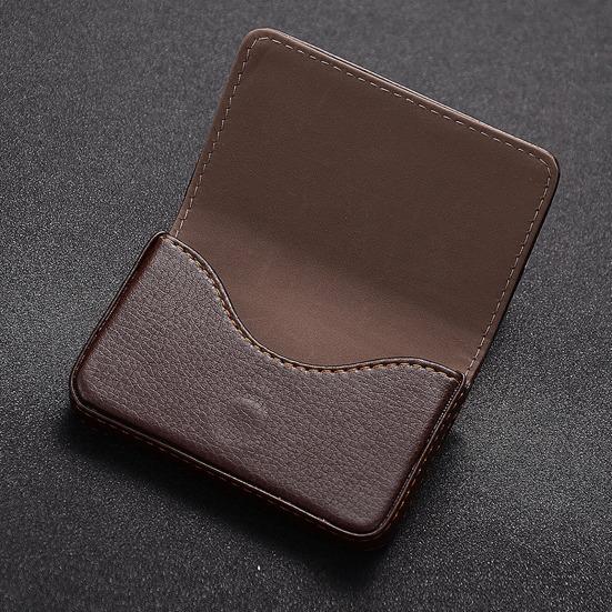 Faux Leather Business Card Holder with Magnetic Closure Slim Compact Size Portable Business Card Carrier Name Card Organizer