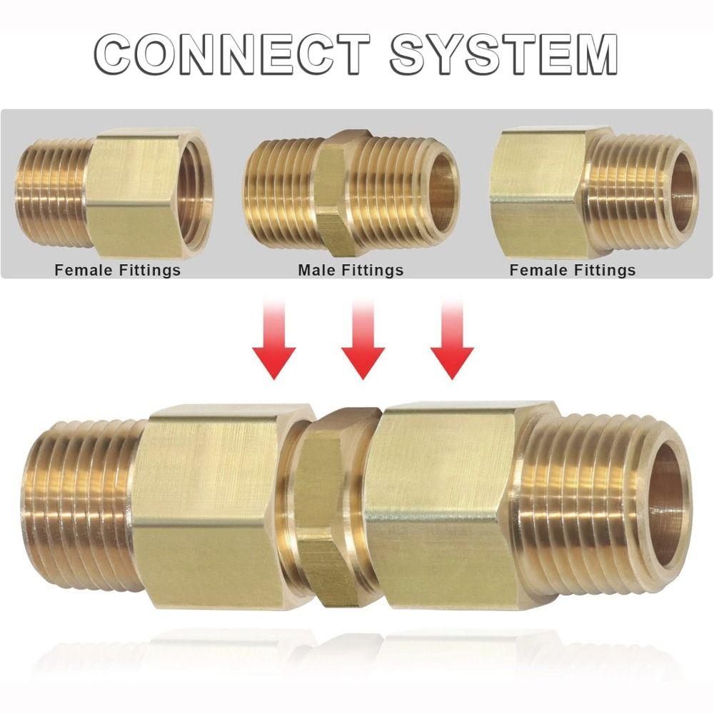 Male Thread Brass Nipples Hex Design NPT Male Nipples Fittings Hex Nipple Connectors