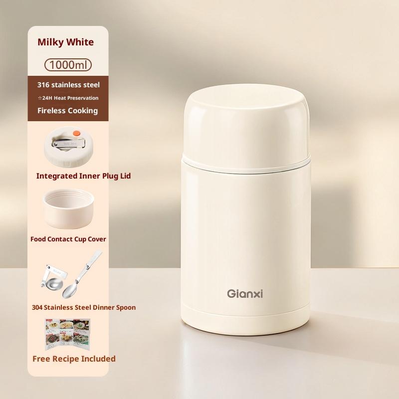 Gianxi Braised Beaker 316 Food Grade Office Worker Lunch Box 24 Hours Insulated Bucket Stuffy Congee Braised Pot Thermos Cup