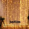 3M Christmas Ornament LED Fairy String Curtain Lights Garland Festoon Christmas Decor for Home New Year 2023 Xmas 2022 Navidad