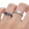 2Pieces Angel & Devil Couples Matching Ring Set Simplicity Adjustable for Women Men Engagement Marry Anniversary Lover