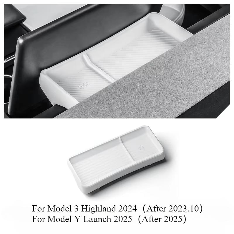 For Tesla Model 3 Highland Model Y Juniper 2025 trument Panel Storage Box Center Control Screen Rear Storage Tray Accessories