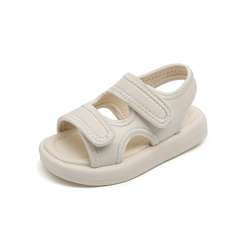 Children's Solid Soft-Sole Sandals – Boys' Beach Shoes, Summer Girls' Leather Solid Color Sandals