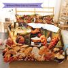 3D Food Pattern Bedding Quilt Set Quilt Cover Pillowcase Home Decoration Gift (1 * Duvet Cover + 2 * Pillowcase, Without Core)