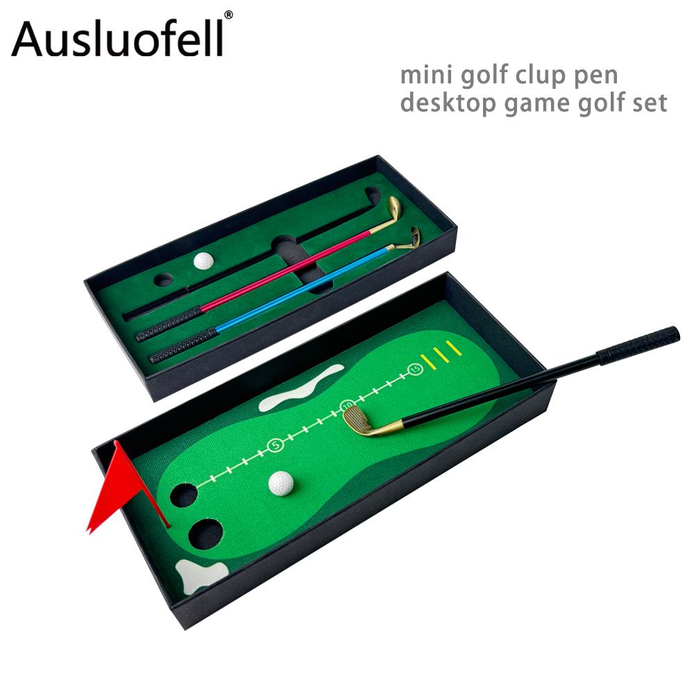 Creative Golf-Themed Gift Pen Set for Adults & Kids Mini Club Ballpoint Pen with Promotional Tabletop Game