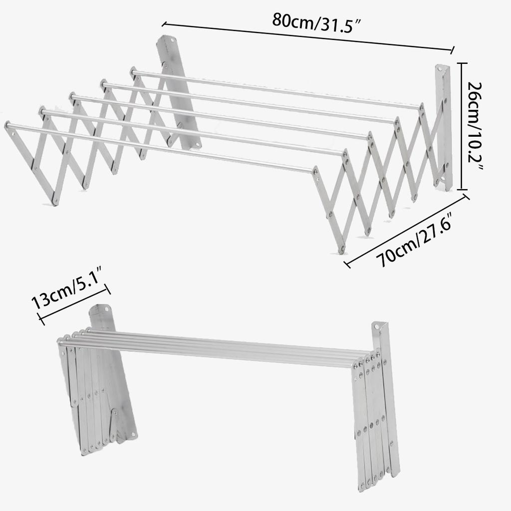 Silver Multi-Function Clothes Dryer Energy Saving Clothes Hanger Rack Aluminum Alloy Silver Foldable Save Space Clothes Dryer Clothes Rack Dry