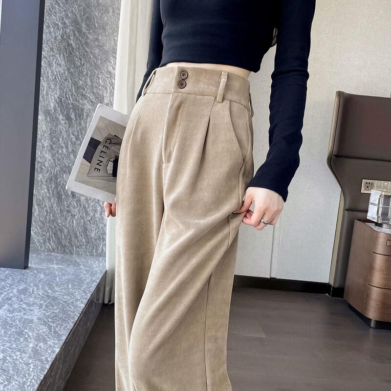 Women s High-Waist Draped Wide-Leg Suit Pants XL