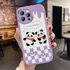 Slim Skin Feeling Cartoon Panda Soft Silicone PU Leather Cover Phone Case for iPhone Samsung Huawei Honor Xiaomi Redmi OPPO Realme Vivo